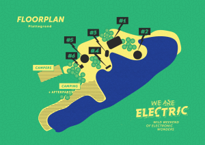 Timetable en floorplan We Are Electric 2015
