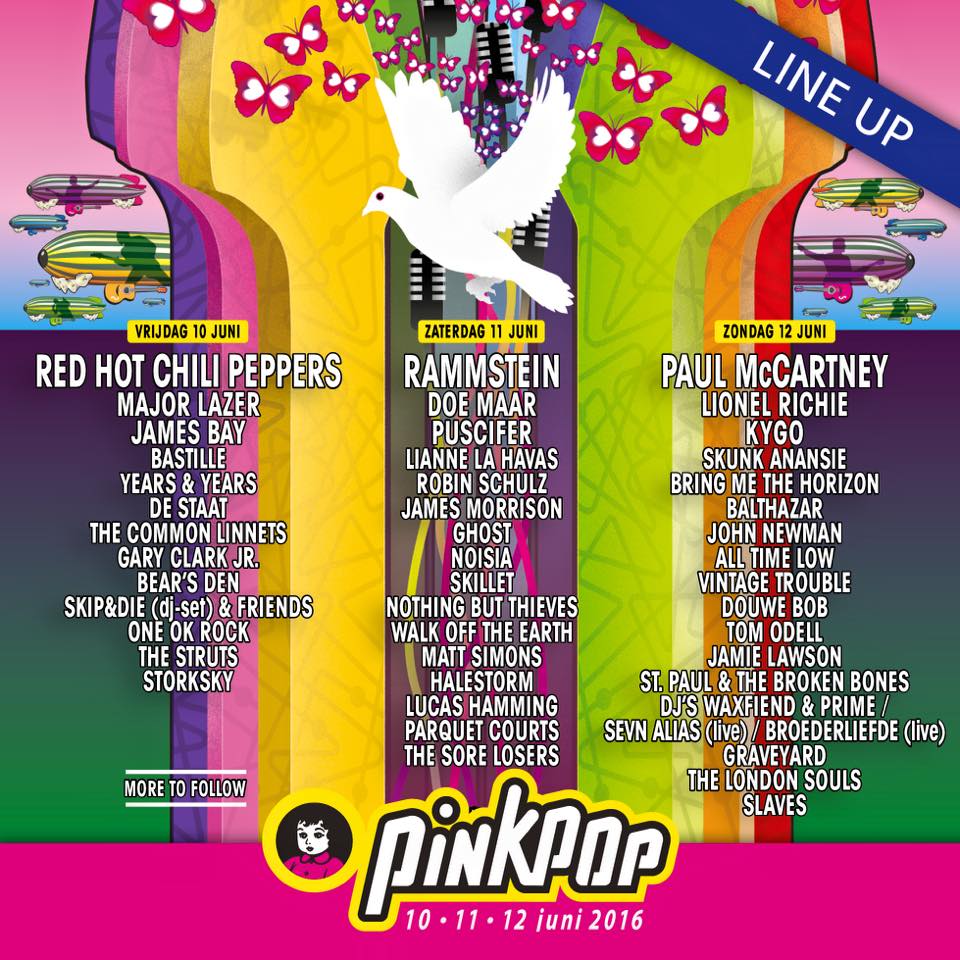 Affiche pinkpop 2016 bekend