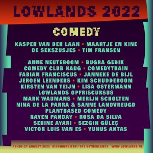 Lowlands 2022 onthult comedyprogramma